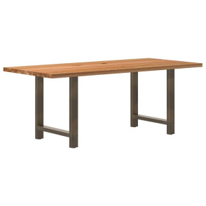 vidaXL Eettafel rechthoekig 200x90x74 cm massief eikenhout lichtbruin