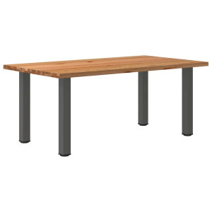 vidaXL Eettafel rechthoekig 180x100x74 cm massief eikenhout lichtbruin