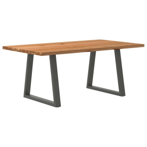 vidaXL Eettafel rechthoekig 180x100x74 cm massief eikenhout lichtbruin