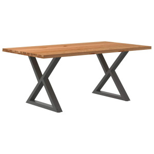 vidaXL Eettafel rechthoekig 180x100x74 cm massief eikenhout lichtbruin