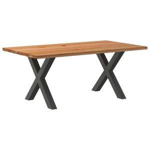 vidaXL Eettafel rechthoekig 180x100x74 cm massief eikenhout lichtbruin