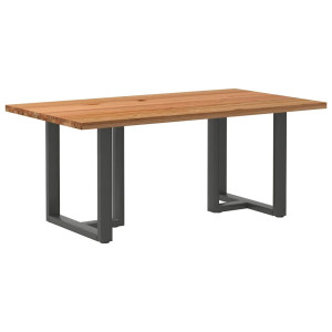 vidaXL Eettafel rechthoekig 180x100x74 cm massief eikenhout lichtbruin