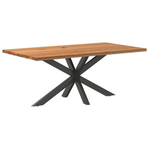 vidaXL Eettafel rechthoekig 180x100x74 cm massief eikenhout lichtbruin