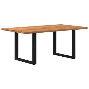 vidaXL Eettafel rechthoekig 180x100x74 cm massief eikenhout lichtbruin