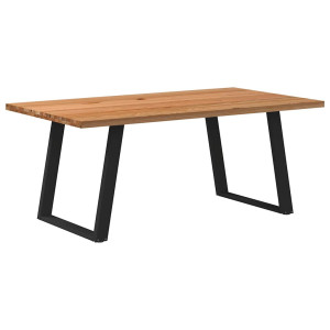 vidaXL Eettafel rechthoekig 180x100x74 cm massief eikenhout lichtbruin