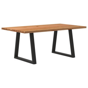 vidaXL Eettafel rechthoekig 180x100x74 cm massief eikenhout lichtbruin