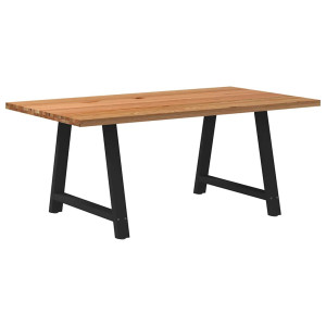 vidaXL Eettafel rechthoekig 180x100x74 cm massief eikenhout lichtbruin