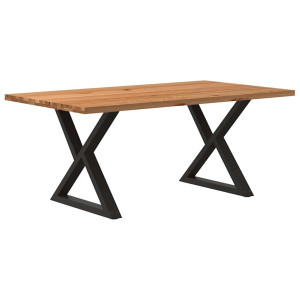 vidaXL Eettafel rechthoekig 180x100x74 cm massief eikenhout lichtbruin