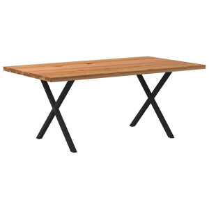 vidaXL Eettafel rechthoekig 180x100x74 cm massief eikenhout lichtbruin