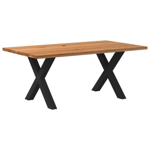vidaXL Eettafel rechthoekig 180x100x74 cm massief eikenhout lichtbruin