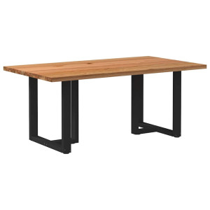vidaXL Eettafel rechthoekig 180x100x74 cm massief eikenhout lichtbruin