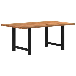 vidaXL Eettafel rechthoekig 180x100x74 cm massief eikenhout lichtbruin