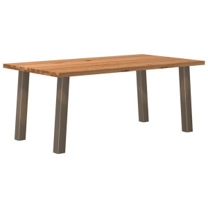 vidaXL Eettafel rechthoekig 180x100x74 cm massief eikenhout lichtbruin