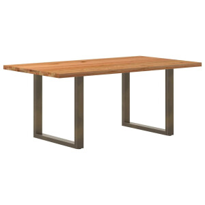 vidaXL Eettafel rechthoekig 180x100x74 cm massief eikenhout lichtbruin