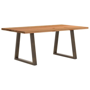 vidaXL Eettafel rechthoekig 180x100x74 cm massief eikenhout lichtbruin