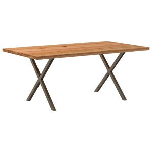 vidaXL Eettafel rechthoekig 180x100x74 cm massief eikenhout lichtbruin