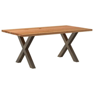 vidaXL Eettafel rechthoekig 180x100x74 cm massief eikenhout lichtbruin