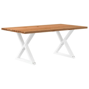 vidaXL Eettafel rechthoekig 180x100x74 cm massief eikenhout lichtbruin