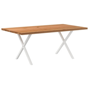 vidaXL Eettafel rechthoekig 180x100x74 cm massief eikenhout lichtbruin