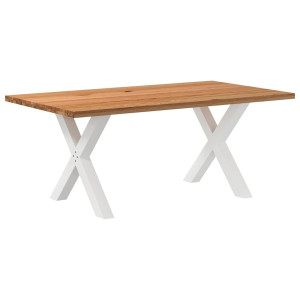 vidaXL Eettafel rechthoekig 180x100x74 cm massief eikenhout lichtbruin