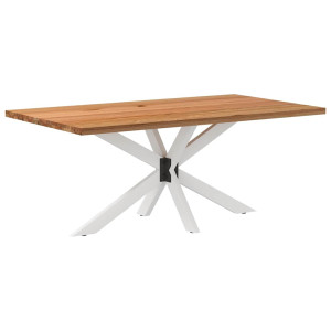 vidaXL Eettafel rechthoekig 180x100x74 cm massief eikenhout lichtbruin