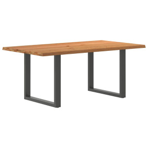 vidaXL Eettafel rechthoekig 180x100x74 cm massief eikenhout lichtbruin