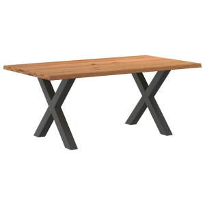 vidaXL Eettafel rechthoekig 180x100x74 cm massief eikenhout lichtbruin