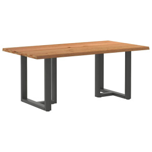 vidaXL Eettafel rechthoekig 180x100x74 cm massief eikenhout lichtbruin