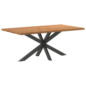 vidaXL Eettafel rechthoekig 180x100x74 cm massief eikenhout lichtbruin