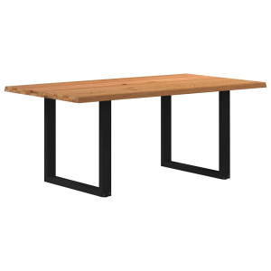 vidaXL Eettafel rechthoekig 180x100x74 cm massief eikenhout lichtbruin