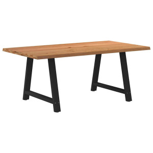 vidaXL Eettafel rechthoekig 180x100x74 cm massief eikenhout lichtbruin