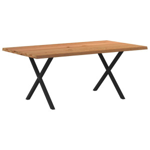 vidaXL Eettafel rechthoekig 180x100x74 cm massief eikenhout lichtbruin
