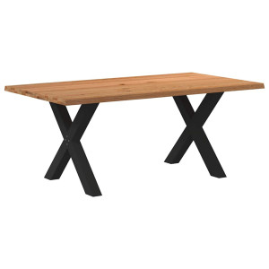 vidaXL Eettafel rechthoekig 180x100x74 cm massief eikenhout lichtbruin