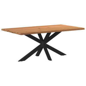 vidaXL Eettafel rechthoekig 180x100x74 cm massief eikenhout lichtbruin