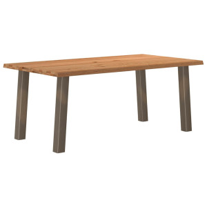 vidaXL Eettafel rechthoekig 180x100x74 cm massief eikenhout lichtbruin