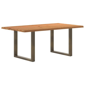 vidaXL Eettafel rechthoekig 180x100x74 cm massief eikenhout lichtbruin