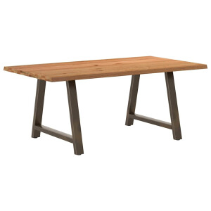 vidaXL Eettafel rechthoekig 180x100x74 cm massief eikenhout lichtbruin