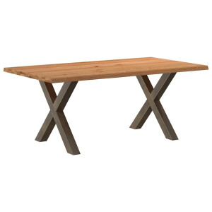 vidaXL Eettafel rechthoekig 180x100x74 cm massief eikenhout lichtbruin