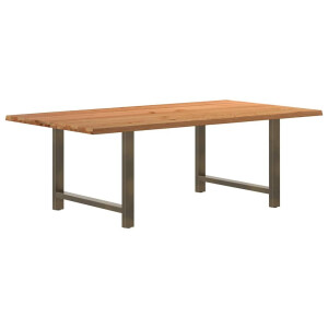 vidaXL Eettafel rechthoekig 220x120x74 cm massief eikenhout lichtbruin