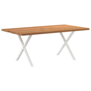 vidaXL Eettafel rechthoekig 180x100x74 cm massief eikenhout lichtbruin