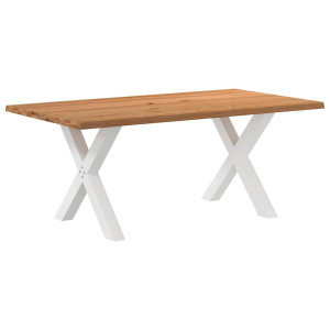 vidaXL Eettafel rechthoekig 180x100x74 cm massief eikenhout lichtbruin