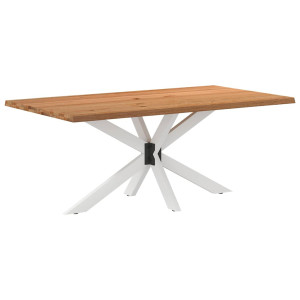 vidaXL Eettafel rechthoekig 180x100x74 cm massief eikenhout lichtbruin