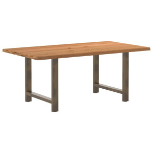 vidaXL Eettafel rechthoekig 180x100x74 cm massief eikenhout lichtbruin