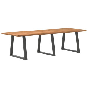 vidaXL Eettafel met natuurlijke rand 280x100x74 cm massief eikenhout