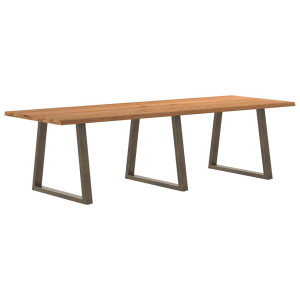 vidaXL Eettafel met natuurlijke rand 280x100x74 cm massief eikenhout