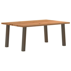 vidaXL Eettafel rechthoekig 180x120x74 cm massief eikenhout lichtbruin