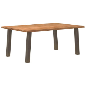 vidaXL Eettafel rechthoekig 180x120x74 cm massief eikenhout lichtbruin