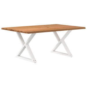 vidaXL Eettafel met natuurlijke rand 180x120x74cm eikenhout lichtbruin