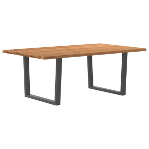 vidaXL Eettafel met natuurlijke rand massief eikenhout