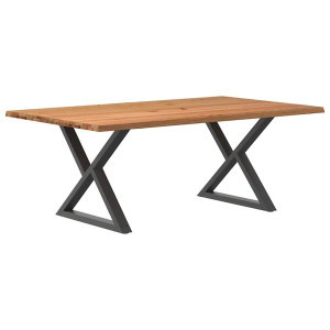 vidaXL Eettafel met natuurlijke rand massief eikenhout